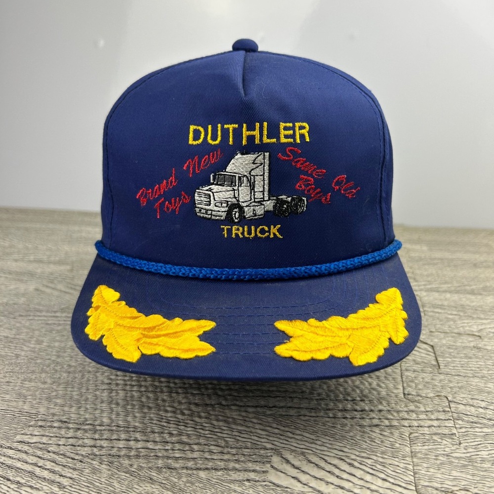Vintage 90s Duthler Truck Hat Cap Snap Back Adjustable Blue New Toys Logo Adult